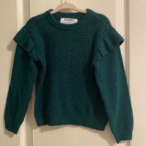 Old Navy toddler girl ruffle shoulder sweater